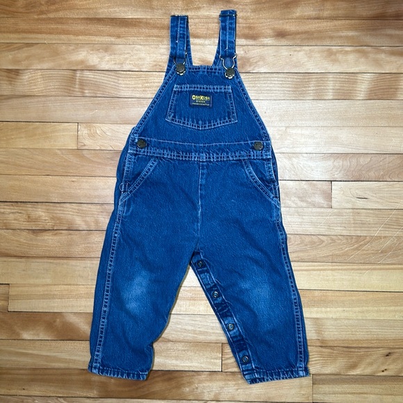 VINTAGE Oshkosh B’Gosh Vestback Blue denim overalls 3T - Picture 1 of 11